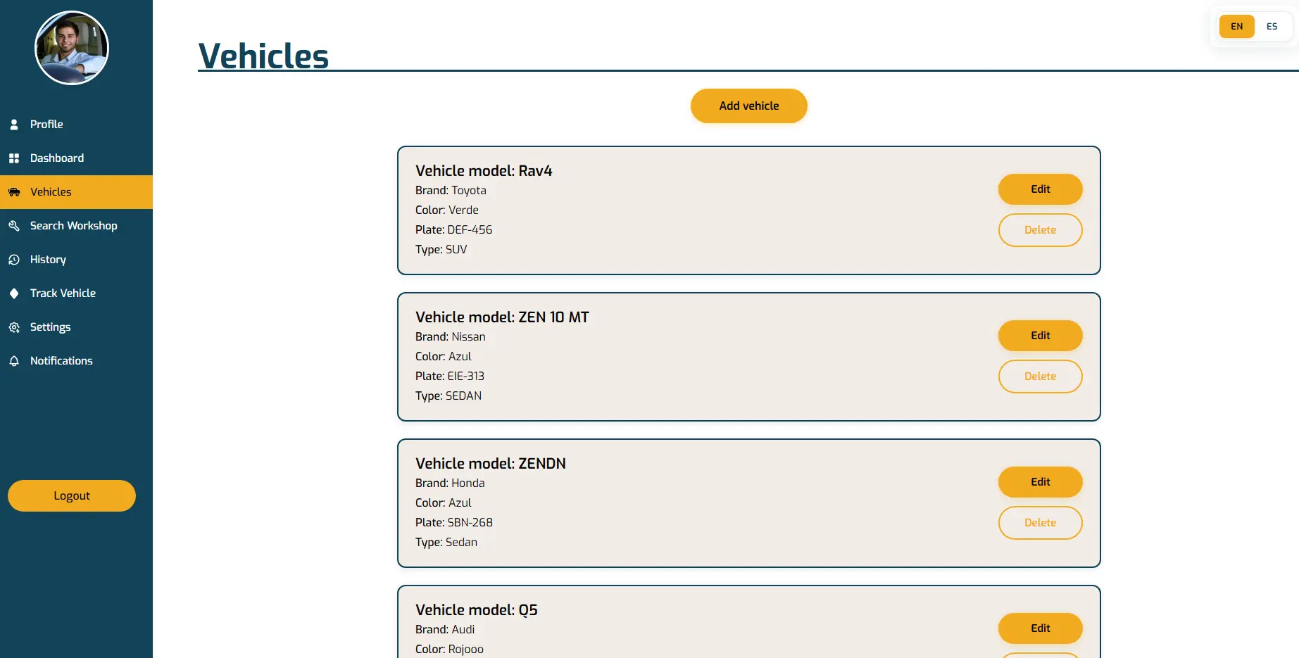 Captura de pantalla - Registro de vehículos